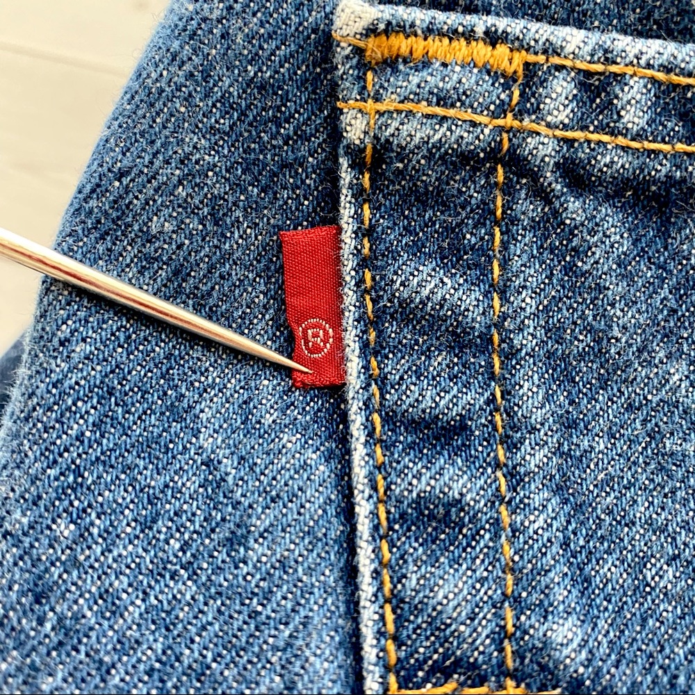 Levis Red Tab 505 Regular Fit Straight Leg Men's 34 x 30 Jeans Dark Wash